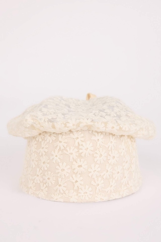 DeFacto Kız Bebek Nakışlı Pamuklu Vizör Şapka D9066A525SMBG286 Bej