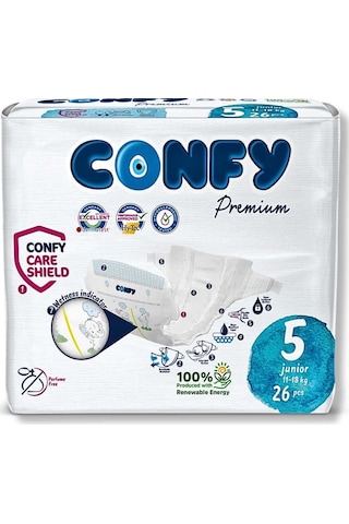 Confy Premium 5 Numara Bebek Bezi Junior 11 - 18 KG 26 Adet