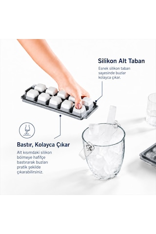 Kapaklı Plastik Buz Kalıbı Silikon Tabanlı 12li Buzmatik Kolay Çıkarılır Ve Doldurulabilir Sızd