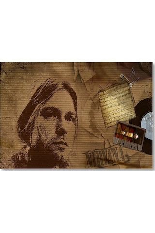 Cakasepetim Kurt Cobain Ve Şarkı Sözleri Ahşap Mdf Tablo