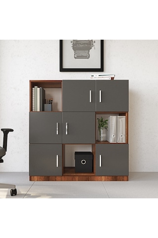 Yurudesign Vario G Ofis Klasör Dolabı Kitaplık Barok-Antrasit VO7