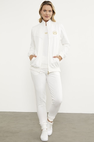 Kapitone Detaylı Yelekli Üçlü Eşofman Takım - Ekru 001