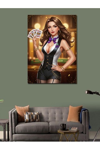 Kanvas Tablo Poker Ve Cazibe 100cmx140cm