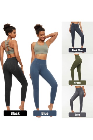 Wezone Kadınlar İçin Yüksek Bel, Ter Emici, Hızlı Kuruyan Yoga Ve Fitness Taytı SiYAH