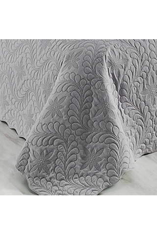 Çift Kişilik Düz Renk Kapitone Yatak Örtüsü, Sade Ve Şık Görünüm 250 X 260cm Gri