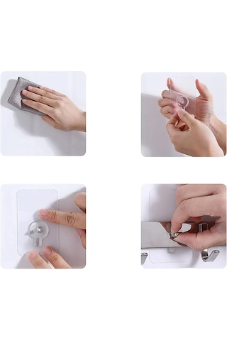 Güçlü Yapışkanlı 10mm Hanger Vidalı Askılık 5 Adet-al4265 Şeffaf