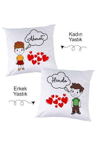 Seni Düşünüyorum İSimli Sevgili Yastık Seti