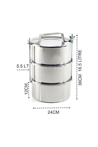 Zhltools Sefer Tası Paslanmaz Çelik Yemek Kabı 24x36cm 16.5 Litre Gümüş