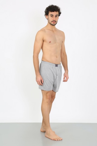 İbrahim Burak Etiler Collection Moda Çizgi Erkek Penye Boxer Gri 40091