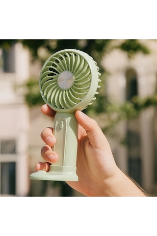 Masa Üstü Standlı Usb İle Şarj Olabilen 3 Ayarlı Fan Modlu Çanta Tipi El Fanı