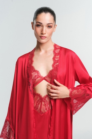 Penti Tango Kırmızı Henna Dantelli 3/4 Kollu Sabahlık