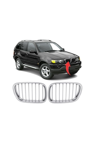 Bmw X5 E53 Ön Panjur Set Krom 2000-2003 51138250051/52 Bmw X5 E53 Ön Panjur Set Krom 2000-2003 51138250051/52