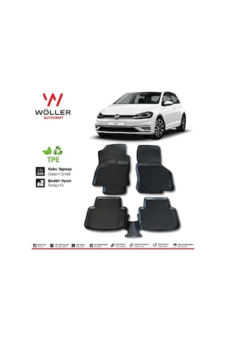 Volkswagen Golf 7 Paspas 2012 2020 Arası Uyumlu 3d Havuzlu Paspas