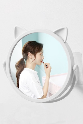 Beyaz Kedi Tasarım Plastik Banyo Duvar Aynası Cin715by Beyaz