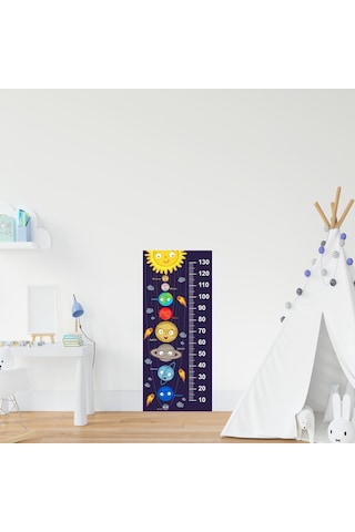 Çocuk Odası Bebek Odası Boy Ölçer Boy Cetveli Sticker Gezegenler