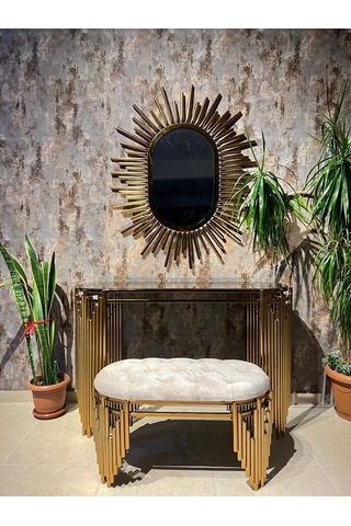 Ekgconcept Piyano Model Lüx Ultra Lak Kaplama Dresuar Ve Puf Gold Gold