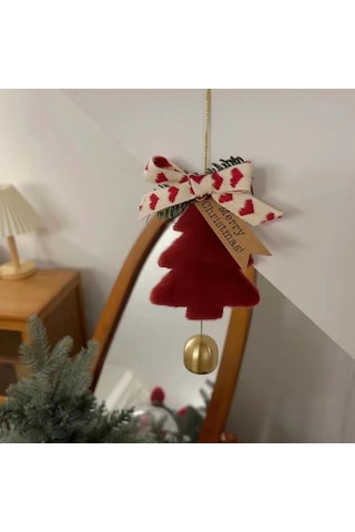 Moveevo Piliç Yumuşak Plüvöz Noel Ağaç Takımı - Zil Sesli Araba/ev Dekorasyonu - Noel Hediyesi Beyaz Altın