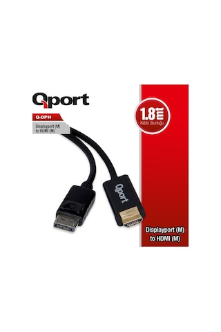 Qport Q-Dph Display PortM To HdmiF 1.8 Mt Kablo Çevirici Dönü