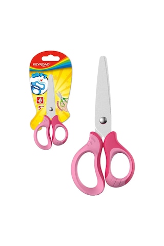 Keyroad 13 Cm Yuvarlatılmış Bıçaklı Pembe Okul Makası. 161130294