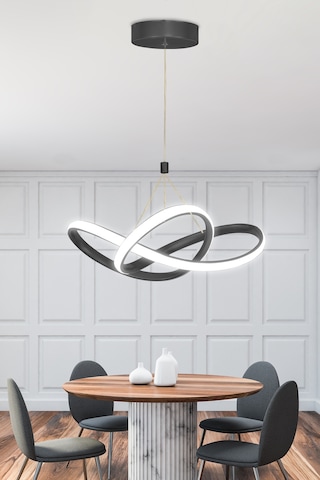 Ransom Siyah Kumandalı Dimmerli 4 Modlu Modern Sarkıt Led Avize Siyah