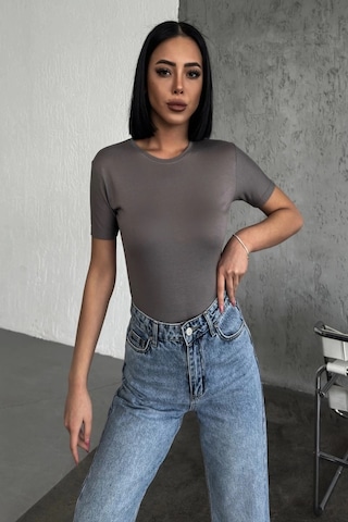 Online Kapsulavm Avm Alışveriş Rahat Ve Şık Kısa Kollu Bisiklet Yaka Likralı Viskon Penye Body Füme Çok Renkli