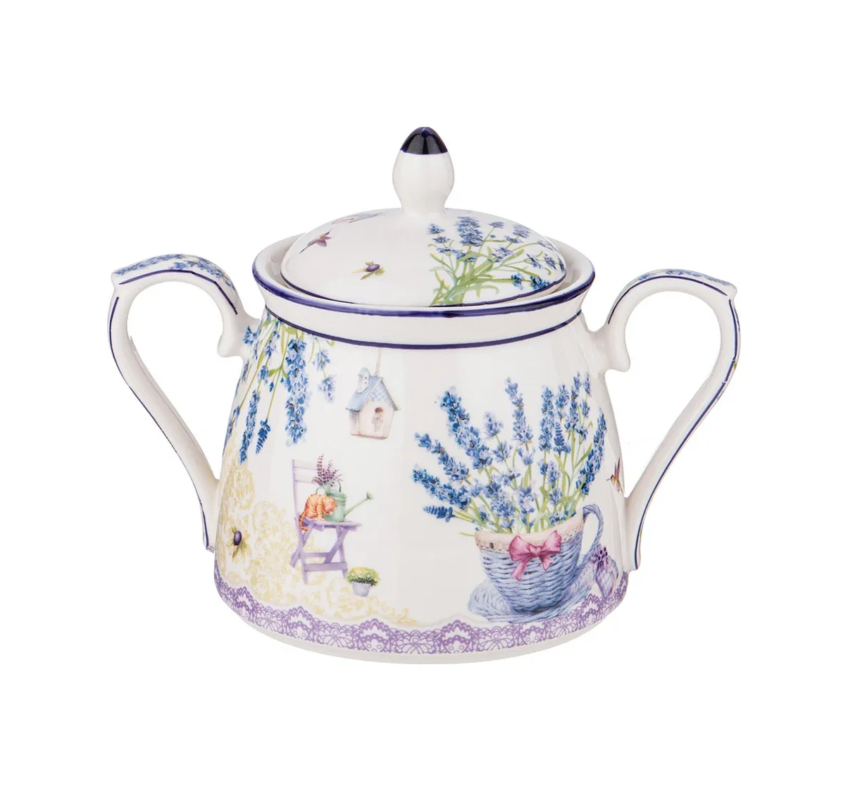 Lefard Provence Lavendel Desenli 350 Ml Kapaklı Porselen Şekerlik Ürün Ölçüleri: 10x8 Cm 153984569 Beyaz