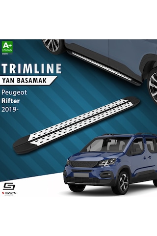 S-dizayn Peugeot Rifter Uzun Şase Trimline Gri Yan Basamak 220 Cm