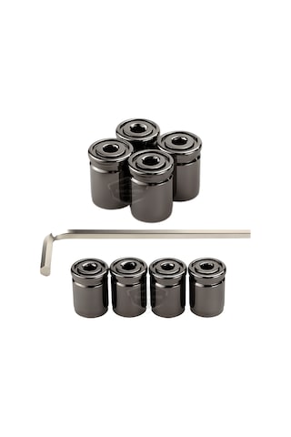 Kilitlemeli Sibop Kapağı Alyanlı Sibop Kapağı Araba Motosiklet Bisiklet Metal Sıkmalı Siyah 4 Lü Set 00 Şüscaroto Aksesuar