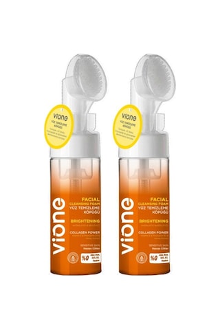 Vione 2 Adet Yüz Temizleme Köpüğü 150ml Aydınlatıcı Besleyici Özel Fırçalı