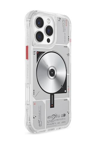 İphone Uyumlu 16 Pro Max Kılıf Magsafe Özellikli Disk Desenli Airbag Tasarımlı Skinarma Nova Kapak Şeffaf Şeffaf