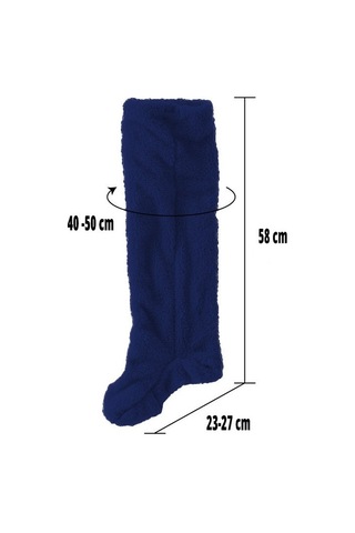Mulberry Wellsoft Peluş Diz Üstü Ev Çorabı Uzun Çorap Lacivert