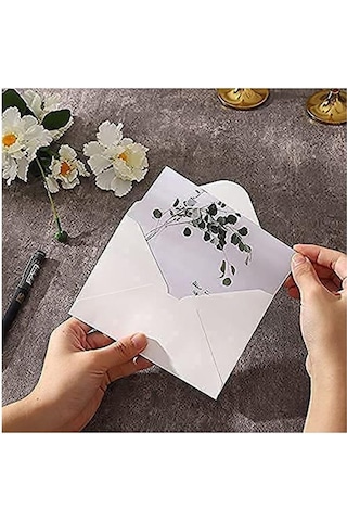 Mektup Zarfı Silikonlu 114x162 Mm 50 Adet 1 Paket Artlantis Cırtlı Beyaz Zarf Takı Zarfı Düğün Para Zarfı