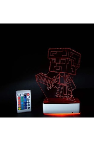 Özel Tasarım Minecraft 3D Led Lamba