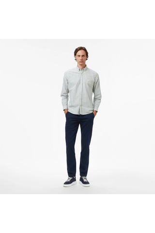 Nautica Classic Fit Erkek Çizgili Gömlek W57405t Yeşil