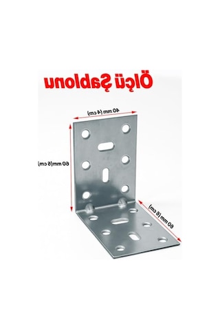 25 Adet Mobilya Duvara Sabitleme Köşebent Bağlantı Aparatı L Demiri 40x60x60 Mm