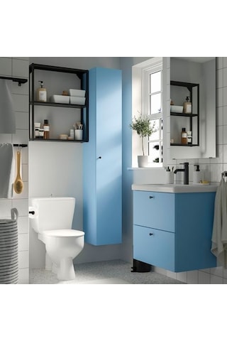 Ikea Enhet Lavabo Dolabı, Açık Mavi, 60x42x60 Cm, 2 Çekmeceli