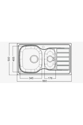 Artenova ART860 1.5 Göz Sağ Damlalık Ankastre Eviye Krom 50-86