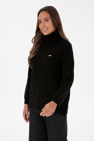 U.S. Polo Assn. Kadın Siyah Boğazlı Kazak 50309658-VR046