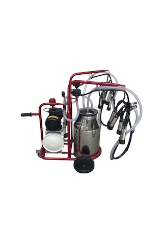 Bartech Yaprak Çiftli İnek Süt Sağım Makinası C40 Krom Güğüm Kuru