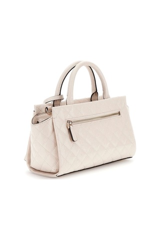 Kadın Kilit Aksesuarlı Kapitone Monogram Desenli El Çantası - Krem Krem