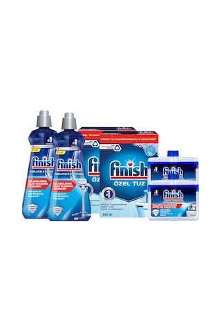 Finish Temizlik ve Bakım Seti (Parlatıcı 400 ML+ Makine Temizleyici Sıvı 250 ML+ Tuz 550 g) x 2