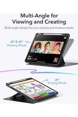 iPad Uyumlu Air 13 M2-m3 2025 Flip Kalem Kontrol Kılıf Kapaklı Kılıf