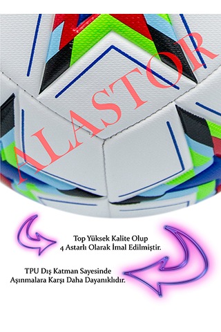 Futbol Topu Şampiyonlar Ligi Pompalı 3'lü Set Sert Zemin Kırmızı - Mavi