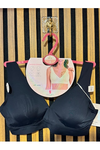 Best Bra Lingerie Best Bra Dikişsiz Balensiz V Yaka Sütyen Lazer Kesim İz Yapmaz Push-up Comfort Bralet Büstiyer siyah