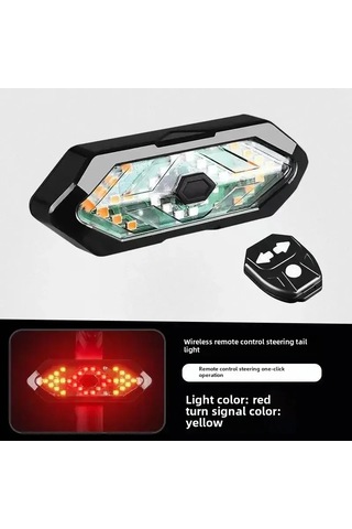 Youtek Siyah 1820 Usb Şarjlı Akıllı Kumanda Led Fren Lambası - Moto Sürekli Kullanıma Uygun, Sesli Sinyal Ve Su Geçirmez Gece Görünürlüğü Artırıcı