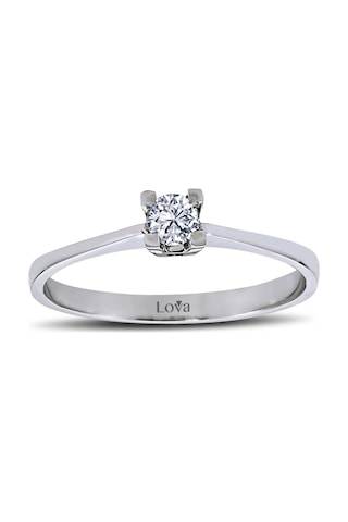 Lova E Renk 0,14 Karat Pırlanta Tektaş Yüzük - 1020016