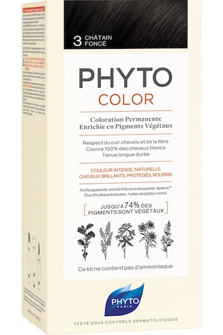 Phyto Phytocolor Bitkisel Saç Boyası No - 3 Koyu Kestane Phyto Phytocolor Bitkisel Saç Boyası No - 3 Koyu Kestane