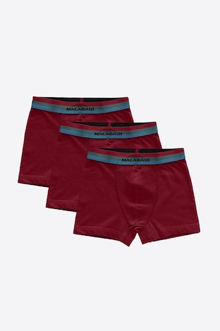 Malabadi Erkek Çocuk Bordo 3 Lü Paket Pamuk Elastan Boxer 208