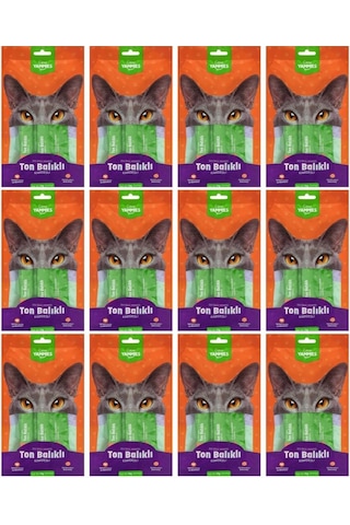 Kiwi Pets Kycc-50530 Yammies Ton Balıklı Karidesli Sıvı Kedi Ödül Maması 12 Paket