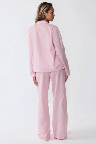Hiccup Çizgili Pamuklu Pijama Takımı Pembe